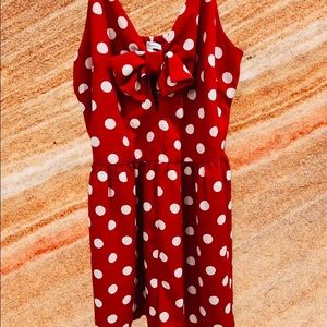 Sexy Ladies Jumpsuit| Retro Vintage Polka Dot Print| Color:Red| Size: L